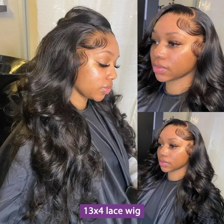 Color: #1B, Ships From: CHINA, Stretched Length: 24inches, Density: 150% - Body Wave 4x4 Glueless HD Lace Closure Wigs For Women 13x4 13x6 Human Hair Wig Brazilian Transparent Lace Front Wig Pre Plucked