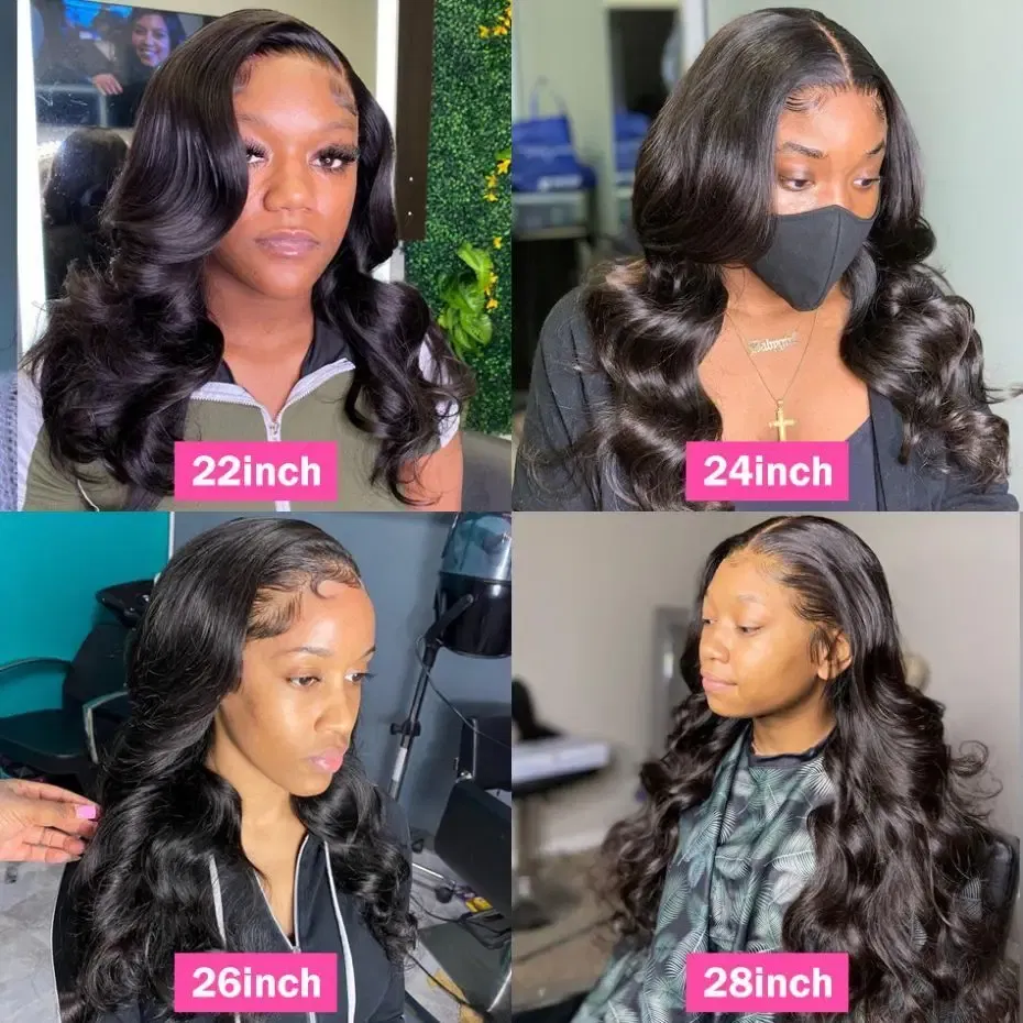 Color: #1B, Ships From: CHINA, Stretched Length: 24inches, Density: 150% - Body Wave 4x4 Glueless HD Lace Closure Wigs For Women 13x4 13x6 Human Hair Wig Brazilian Transparent Lace Front Wig Pre Plucked