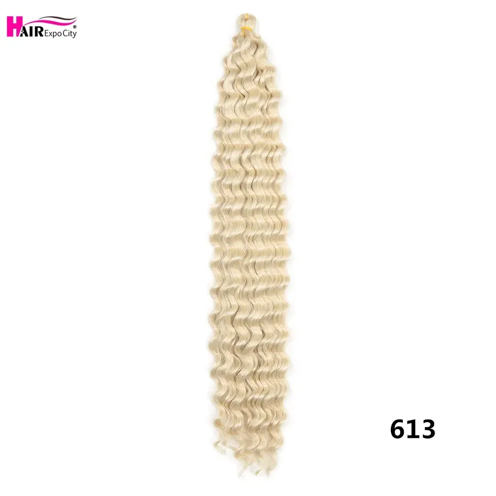Color: #613, Ships From: CN, Stretched Length: 22inches, Bulk Buy: 1Pcs/Lot - 22-28 Inch Freetress Deep Twist Crochet Hair Natural Synthetic Braids Hair Ombre Crochet Braiding Hair Extensions Hair Expo City