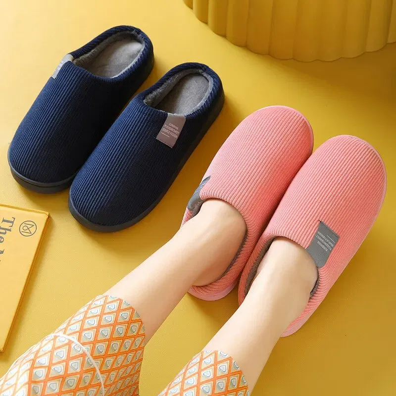 Shoe Size: 38, Color: green - Women's Men's Thick Soft Bottom Home Slippers Household Plush Slippers Anti-slip Thermal Slippers Indoor Winter