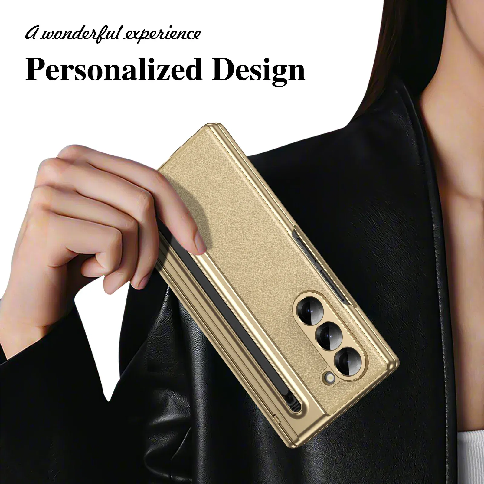 Color: Pink, Material: ABS - With Touch Pen For Samsung Galaxy Z Fold 6 Slim 5 W25 5 4 3 Case Leather Plating Hinge 360 Full Screen Protector Folding Cover
