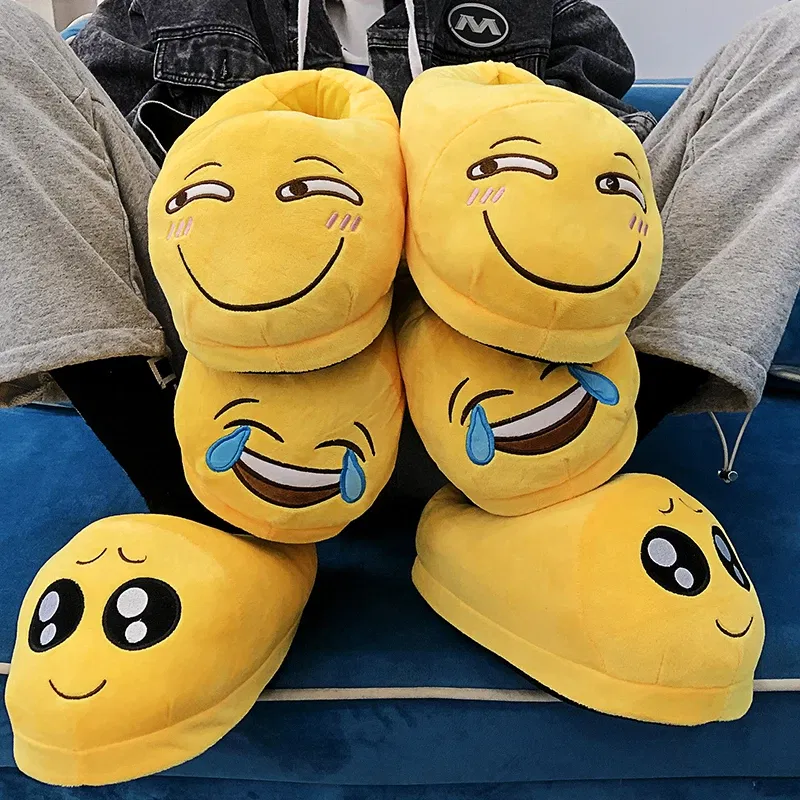 Color: GRAY, Shoe Size: 41 - Indoor Slippers Warm Winter Home Fluffy New Fashion Men Women Bread Demon Soft Plush Shoes Unisex Cute Funny Christmas Gift