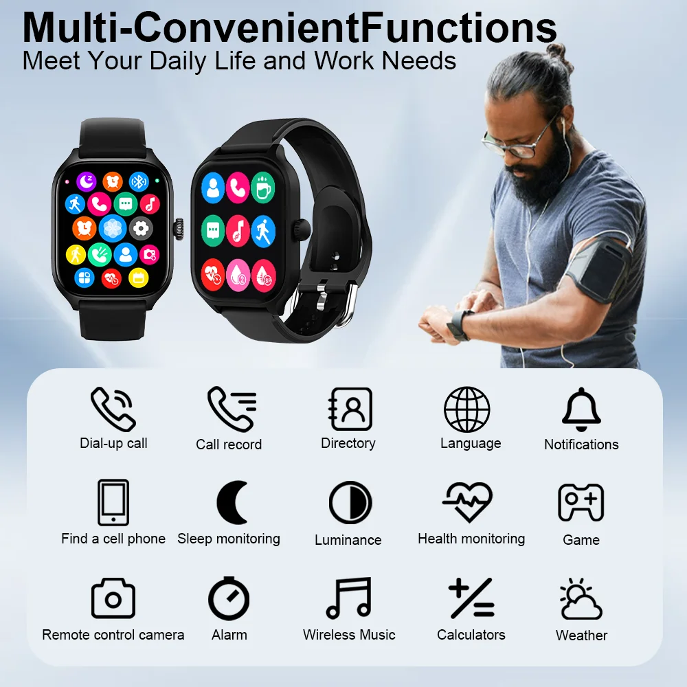 Color: Yellow - LAXASFIT H9 Smartwatch Dial to Answer Calls Calorie Tracking Heart Rate Blood Oxygen Monitoring Bluetooth Smart Watch