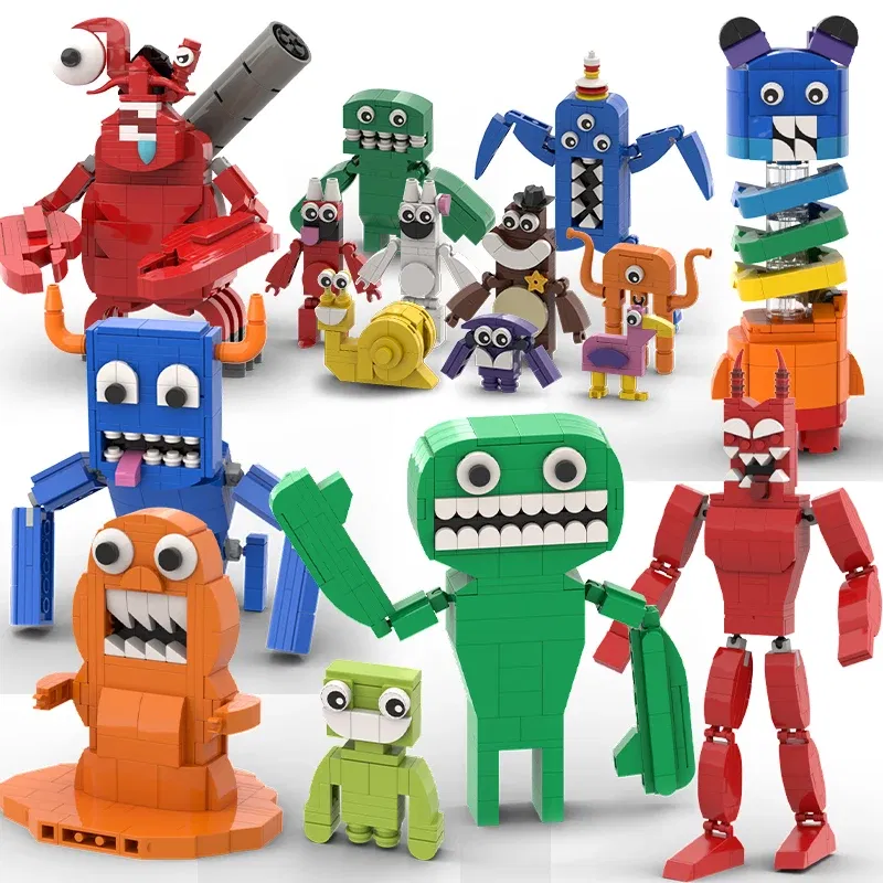 Color: Silver - Monster Garten of BanBan Building Blocks Toys Set Anime Action Figure Animal Bricks Toys Set for Kids Boys Birthday Easter Gift