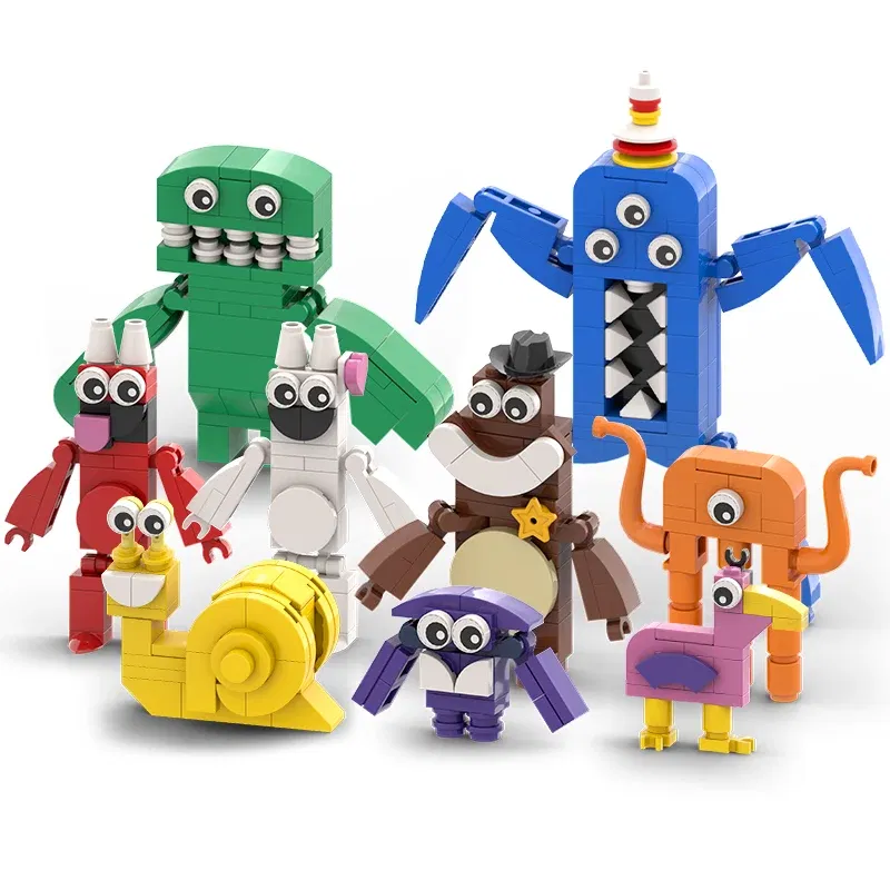 Color: Silver - Monster Garten of BanBan Building Blocks Toys Set Anime Action Figure Animal Bricks Toys Set for Kids Boys Birthday Easter Gift