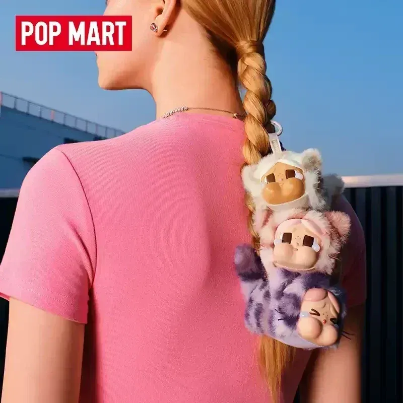 Color: Multicolor - Original POP MART CRYBABY Wild But Cutie Series Leopard Cat Blind Box Vinyl Plush Pendant Toys Surprise Guess Bag Girls Gifts