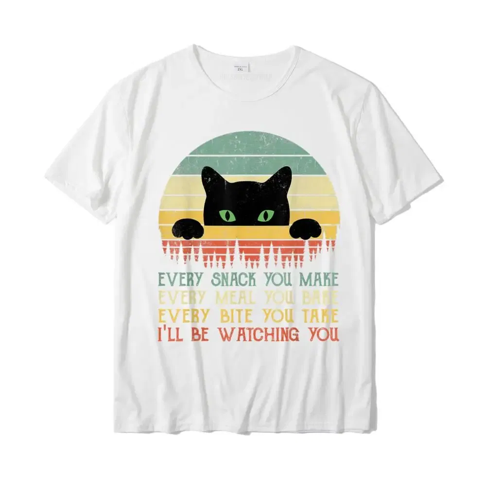Color: black, Size: XXL - Every Snack You Make Cat Funny Cat Mom Cat Mama Cat Dad T-Shirt Cotton T Shirts For Men Custom T Shirt Rife Printed