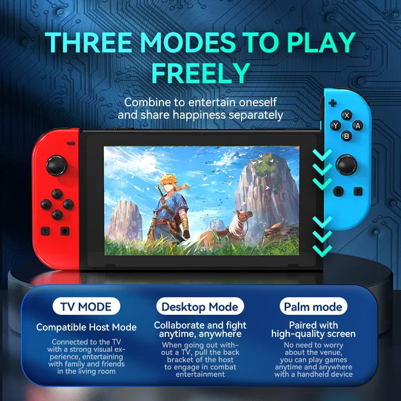 Color: Blue - STORM WYRM Bluetooth Joystick for Switch NS Game Left and Right Wireless RGB With Light Small Handle JOY-02