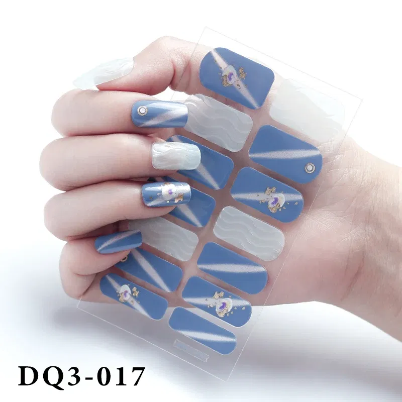 Color: Gold/Bronze - Purpel Nail Stickers Full Cover Nail Polish Stickers for Women Full Beauty Manicure Decals High Quality Stickers for Nails Art