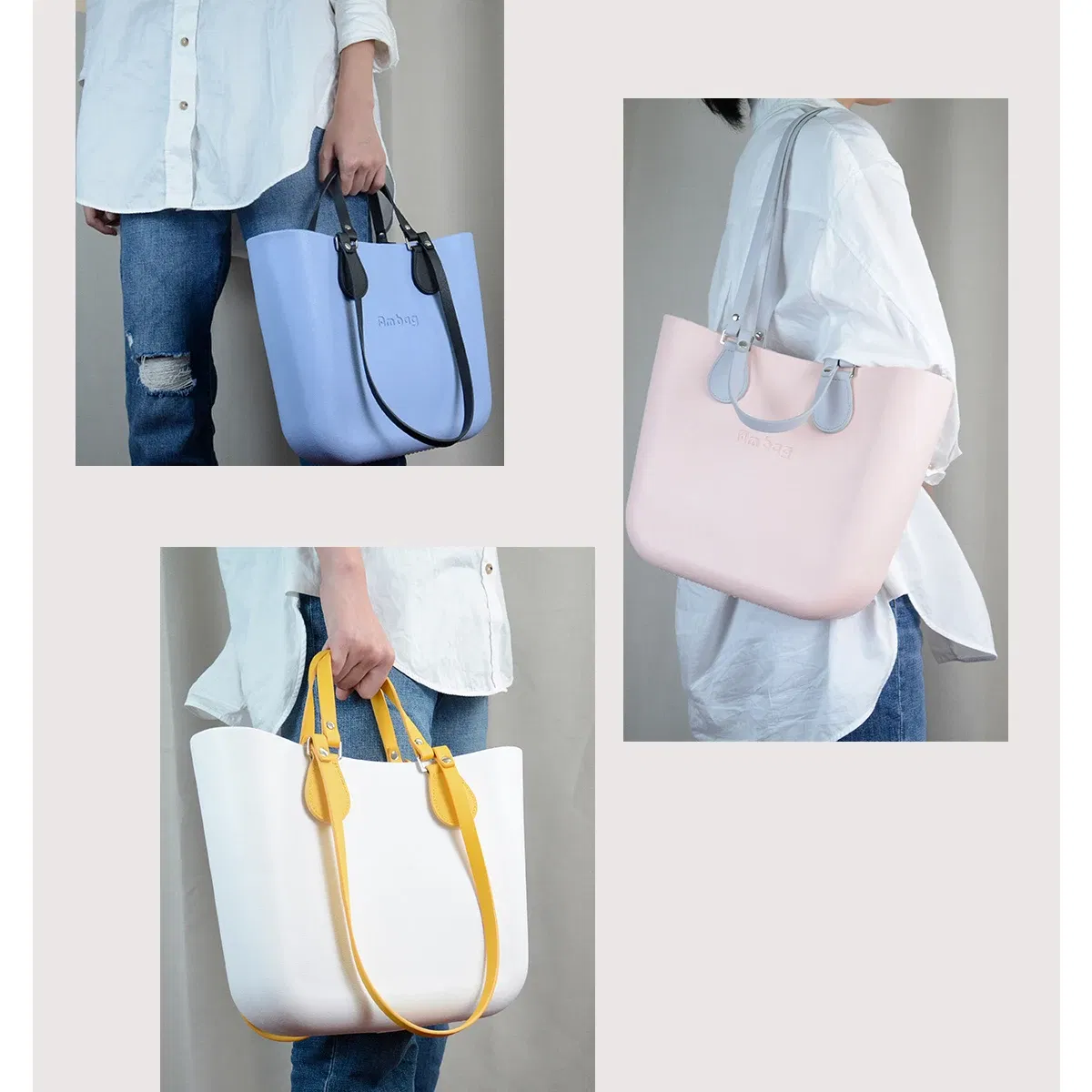 Color: WHITE - New Long Short Leather Handheld Single Shoulder One-Piece Straps Handles O Bag Accessories Multifunctional Strap for Obag