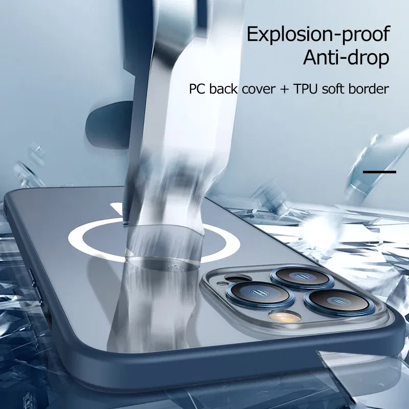 Color: pink, Material: EVA - Magsafe Magnetic For IPhone 15 Promax Phone Case For iPhon 11 12 13 14 15 Pro Max Plus Lens Glass Ring Protection Silicone Cover