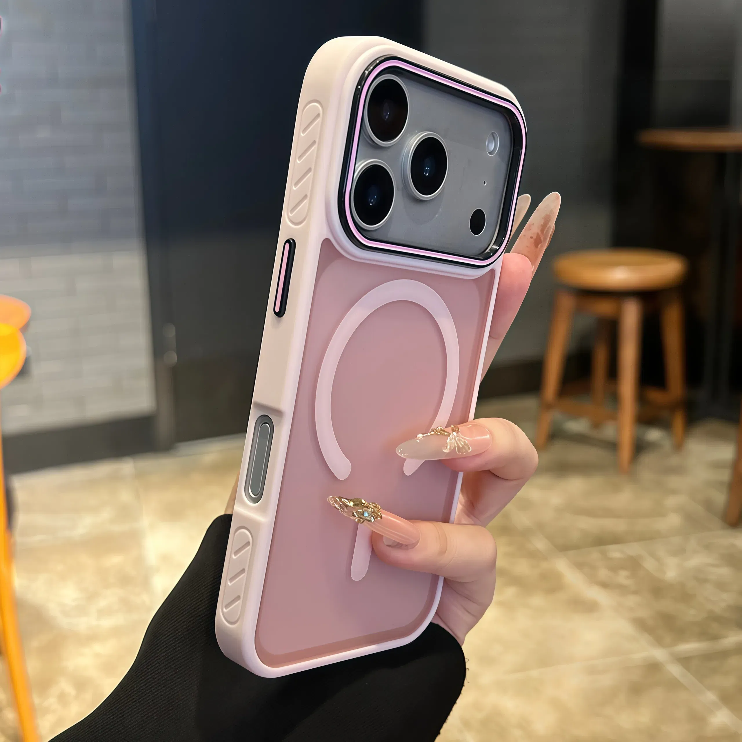 Color: Pink, Compatibility by Model: iPhone 12 Pro Max - Wireless Charging Matte Magnetic Case for iPhone 17 16 ProMax 15 14 Plus 13 12 11 17 Air Anti Fall Bumper Translucent TPU Cover