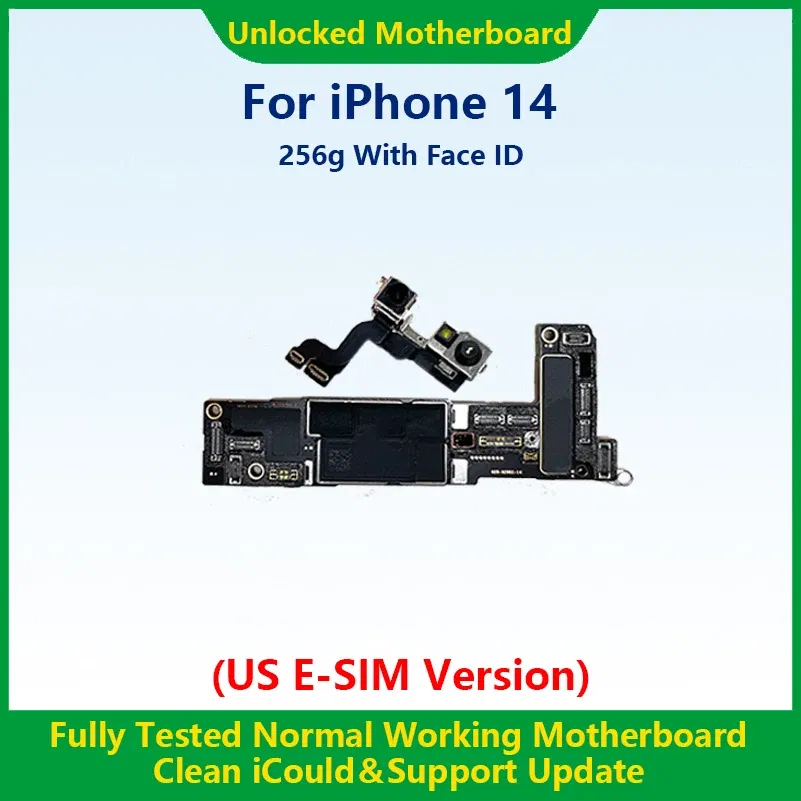 Color: Dark Grey, Ships From: CHINA - Top 100%Working Fully Tested Mainboard For iPhone 14 Pro Max Unlocked Motherboard With Face ID Cleaned iCloud US E-SIM Version