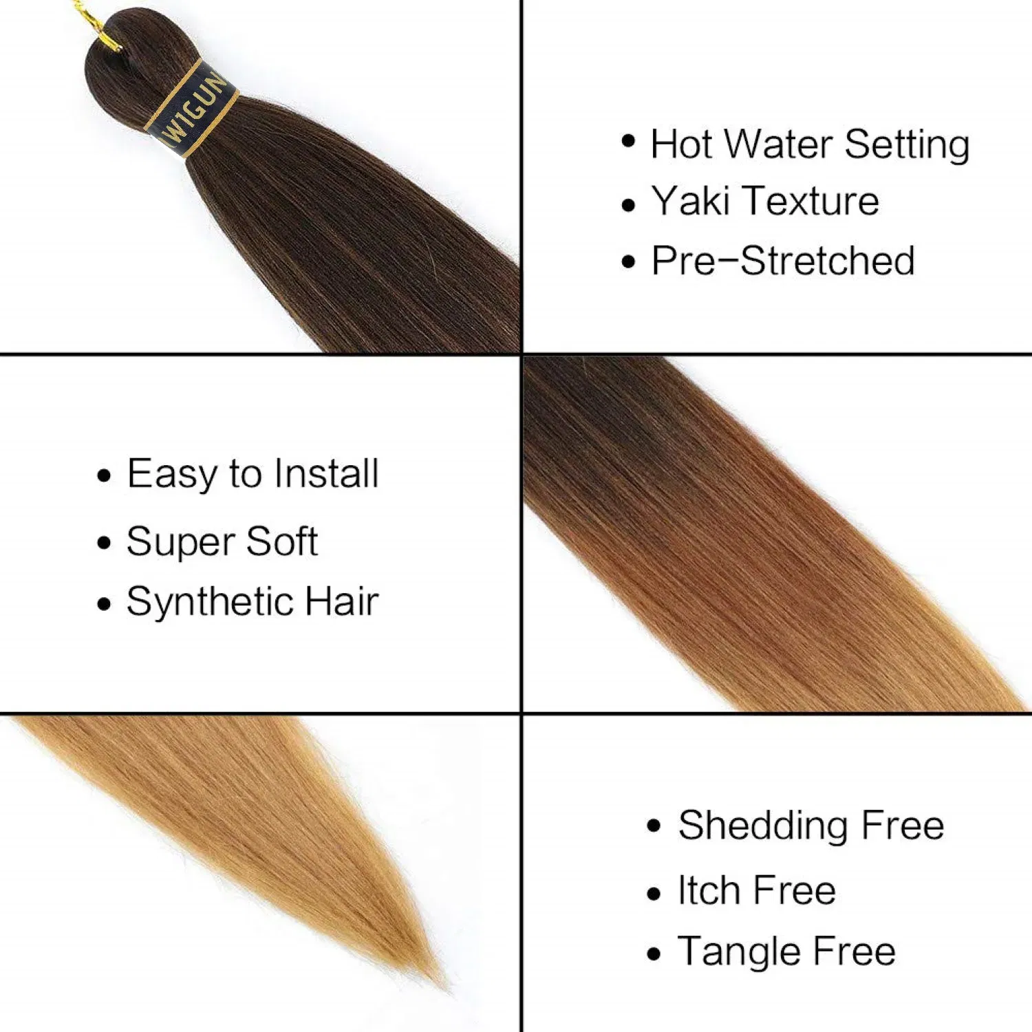 Color: T1B/Burgundy, Stretched Length: 26inches, Bulk Buy: 1Pcs/Lot - Kanekalon 26inch Hot Water Set Pre Stretched Jumbo Braiding Hair Box Twist Braids Synthetic Hair Extensions For Women Soft Yaki