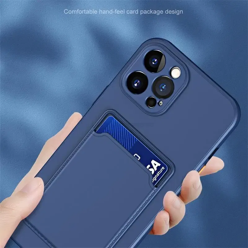 Color: green, Material: ABS - Card Holder Wallet Case For Samsung Galaxy A32 A53 A33 A13 A52 5G Case on A72 A22 A12 A51 A71 Shockproof Liquid Silicone Cover