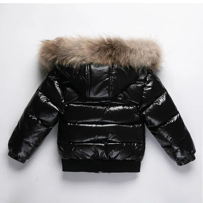 Color: black, Kid Size: 5 - UNITIM 1-6 Years New Winter Toddler Boys Snowsuit Hooded Warm Collar Boys Winter Thicken Coat Outerwear Kids Boys 90% Duck Down