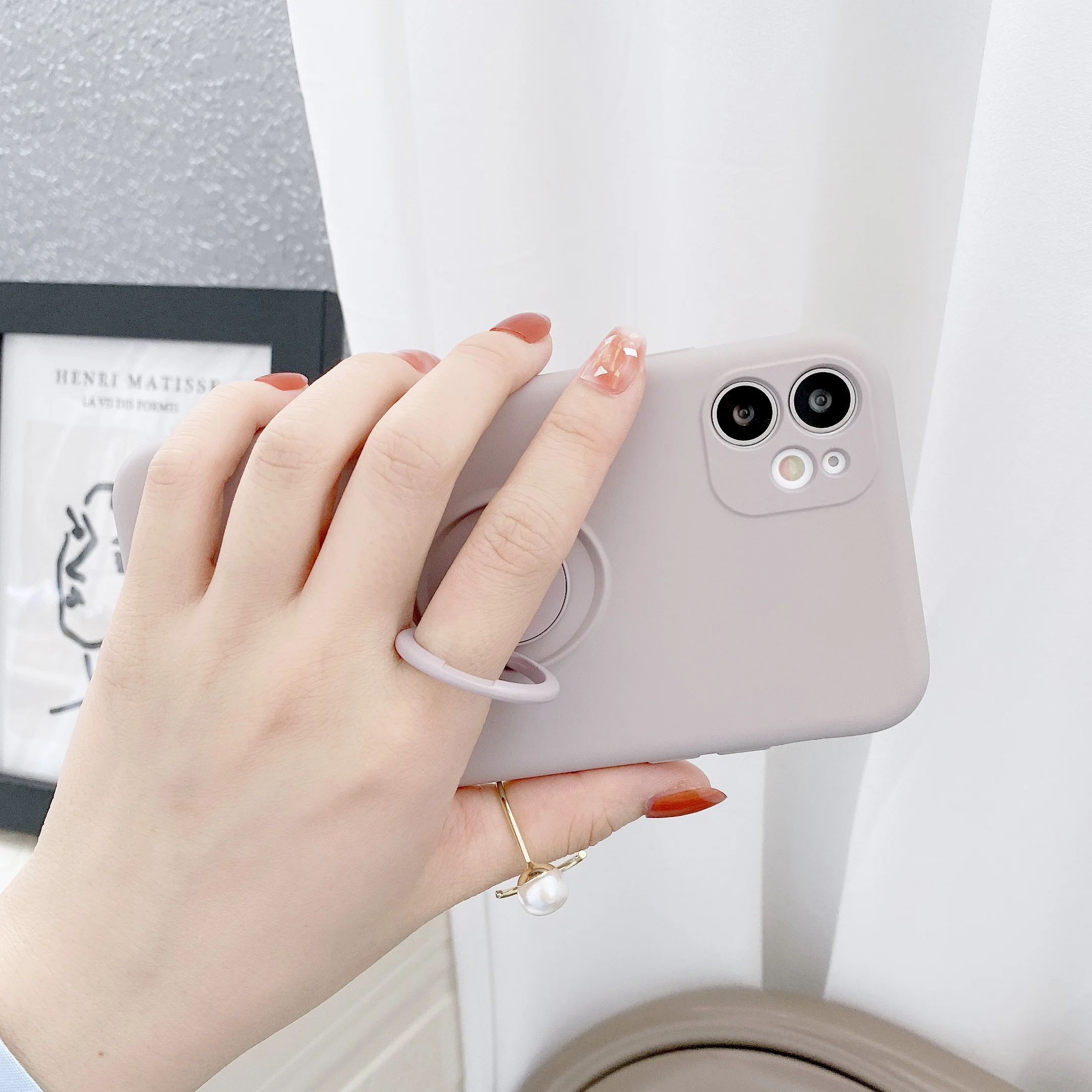 Color: SKY BLUE, Compatible-Phone Models: For iPhone 12 Pro Max, Ships From: CN - With Ring Holder Shockproof Case For IPhone 16 15 14 13 12 11 Pro Max Silicone TPU Soft Back Cover
