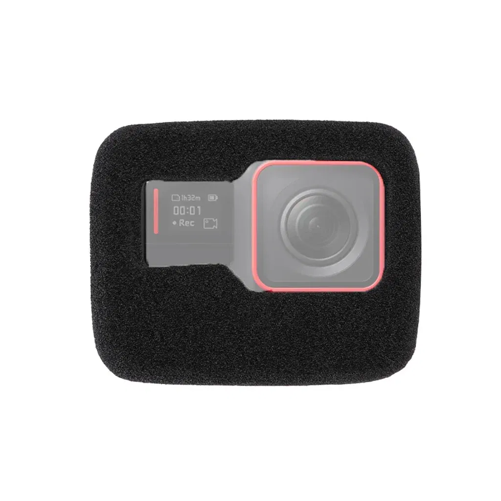 Colour: black color - Sponge Windshield Noise-Reduction Cover Foam For Insta 360 Ace Pro Windproof Housing Case Shell Frame For Insta360 Ace Camera