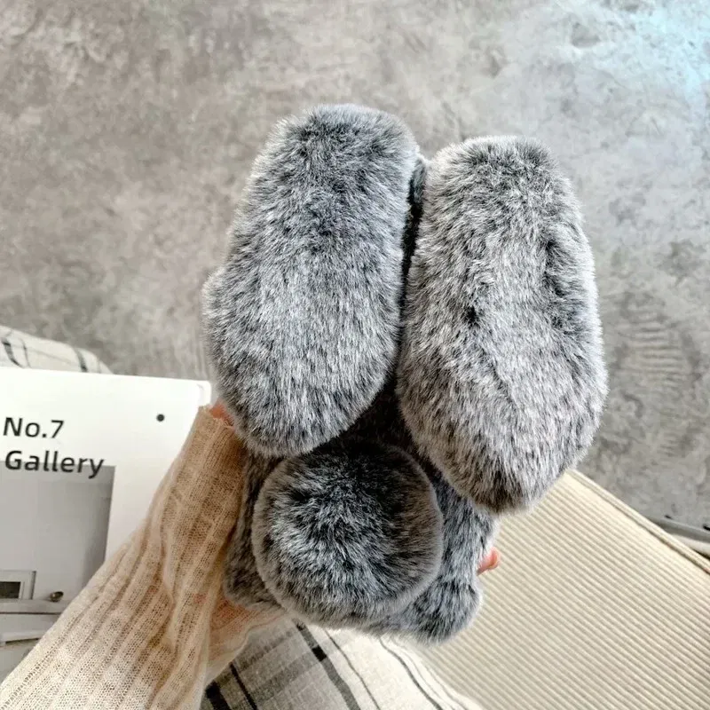 Color: SKY BLUE, Material: Other - Warm Plush Rabbit Fluffy fur Cover for Samsung A15 A25 A35 A55 A14 A24 A34 A54 A13 A23 A33 A53 A12 A22 A32 A52 A51 Phone Case