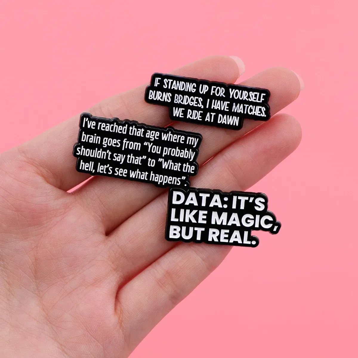 Metal color: Antique Bronze Plated - I'M NOT WEIRD Enamel Pin Funny Quotes Brooch Pines Lapel Pins Quotation Badge Clothing Accessories Fashion Jewelry Unique Gift
