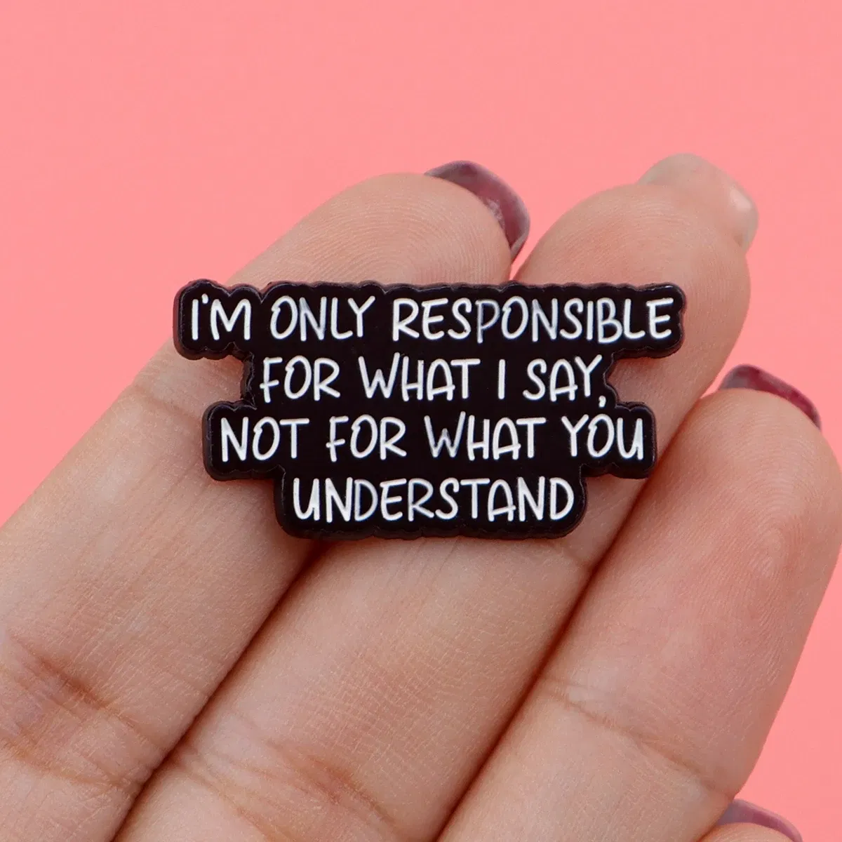 Metal color: Antique Bronze Plated - I'M NOT WEIRD Enamel Pin Funny Quotes Brooch Pines Lapel Pins Quotation Badge Clothing Accessories Fashion Jewelry Unique Gift