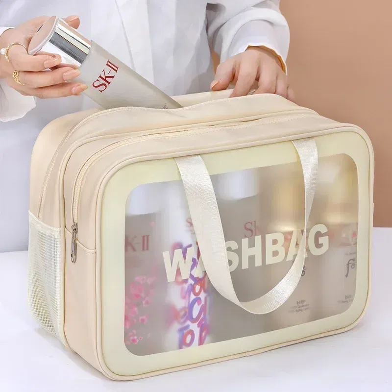 Color: SKY BLUE - Wet-dry separation makeup bag portable toiletry bag travel essentials large capacity storage bag fitness swimming essentials