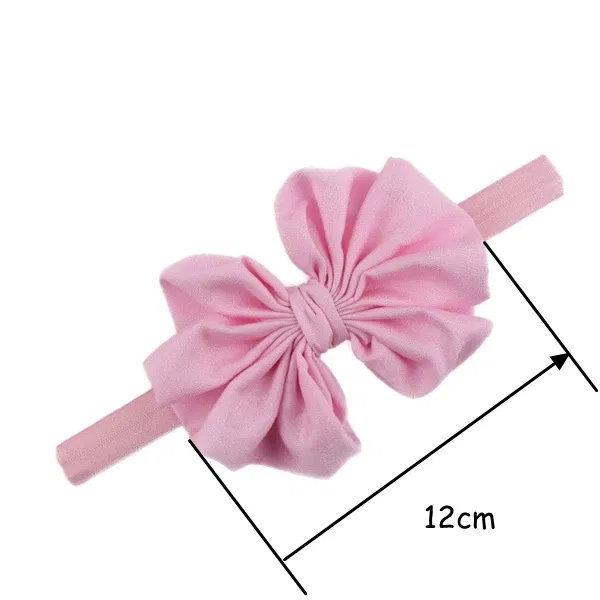 Color: Orange - Baby girls hair bow flower Headband Kids Girls Bowknot Elastic Hair Band Headwear Newborn Head Band children hair Accessories