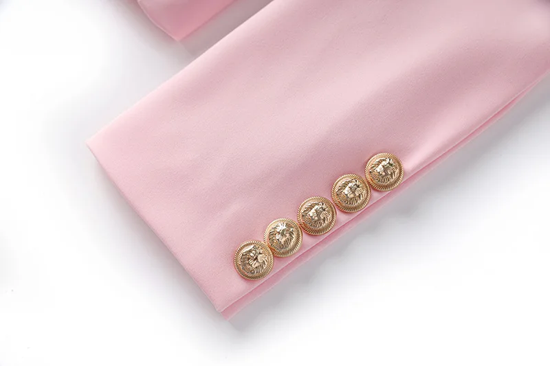 Color: PURPLE, Size: L, Ships From: CN - New Arrival Elegant Style Lady Office Work Suit Double-breasted Long Sleeve Fitted Blazer A-line Pencil Mini Skirt Women 2Pcs