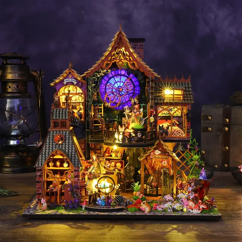 DIY Magic Cottage Kit - 3D Wooden Puzzle with LED Lights