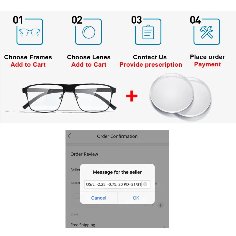 Lenses Color: Blue, Lens Index: 1.67 - Anti Blue Light Rays Photochromic 1.56 1.61 1.67 Prescription CR-39 Resin Aspheric Glasses Lenses Myopia Hyperopia Reading Lens