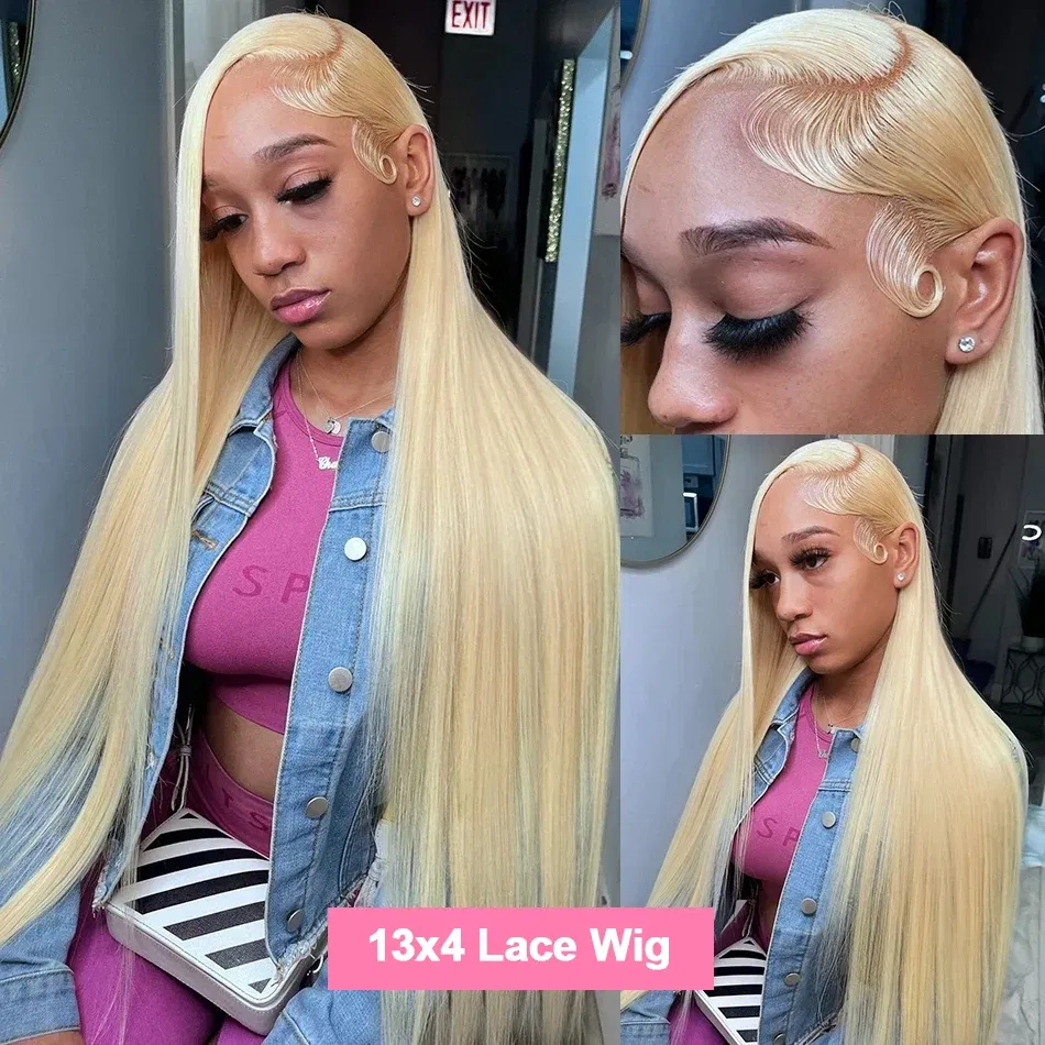 Hair Color: #14, Stretched Length: 8inches, Density: 250%, Ships From: CHINA - Blonde 613 Hd Lace Frontal Wig 13x6 13x4 Transparent Hd Lace Front Wig 30 Inch Brazilian Bone Straight Colored Human Hair Wigs