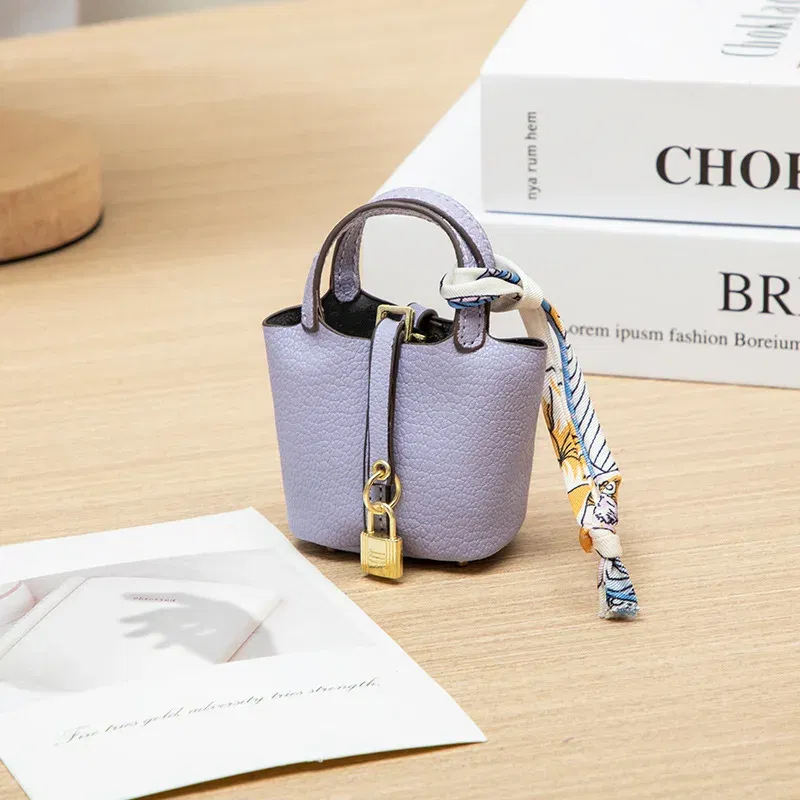 Color: Rose Gold - Mini Bag Pendant Keychain Hanging Accessory Zero Wallet Creative Portable Bracelet Bluetooth Earphone Bag Multifunctional
