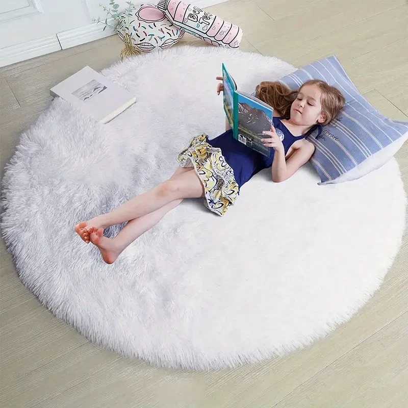 1pc Super Soft Fluffy Round Shaggy Rug