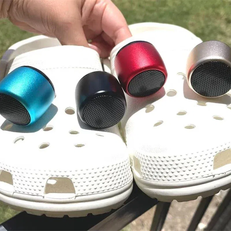 Color: Gold, Ships From: CN - Funny Croc Mini BT Speaker charm accessories Christmas Gift For Friends
