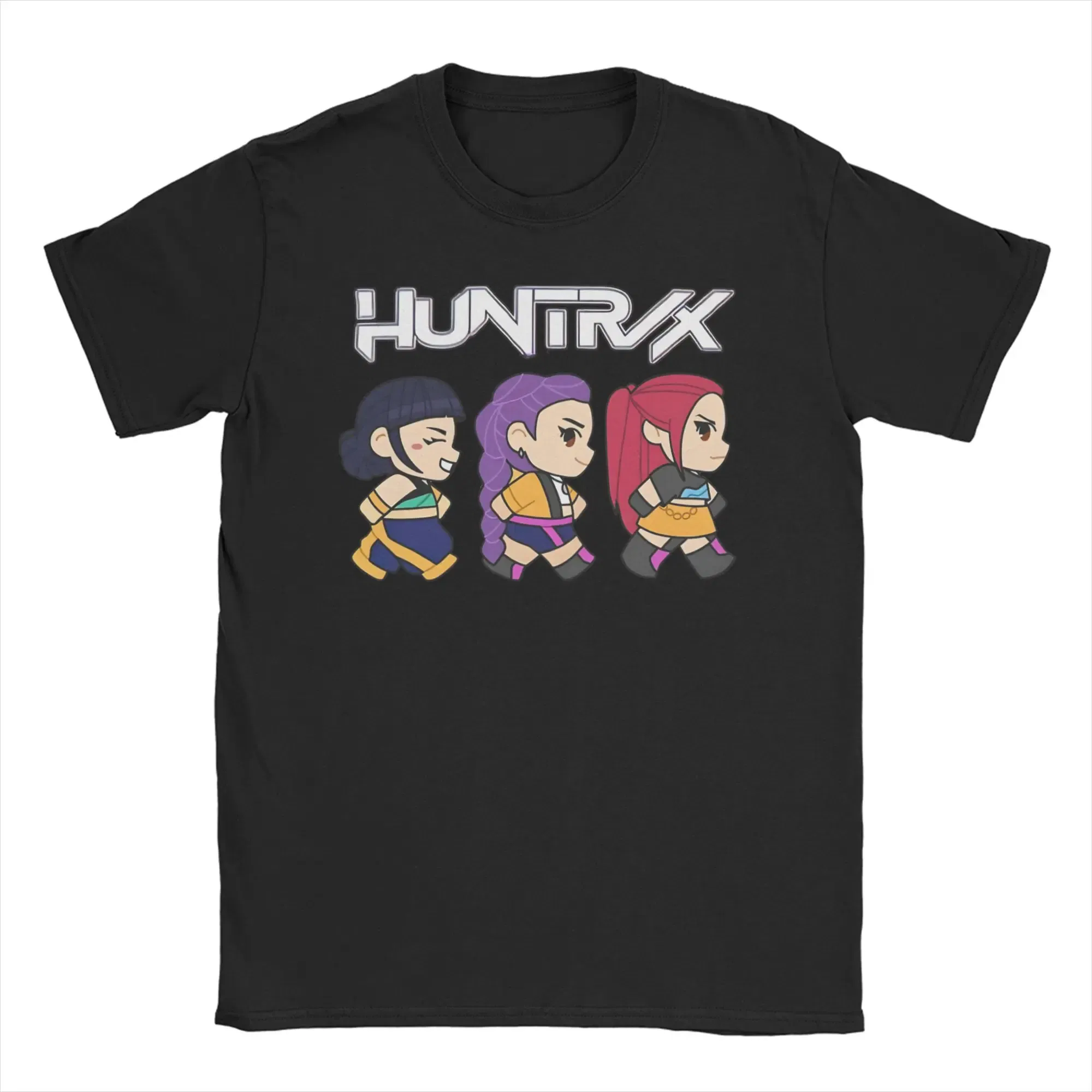 Color: GRAY, Size: XL - Men Women T-Shirts Kpop Demon Hunters Zoey Huntrix Amazing Cotton Tees Short Sleeve  T Shirt O Neck Clothes Printing