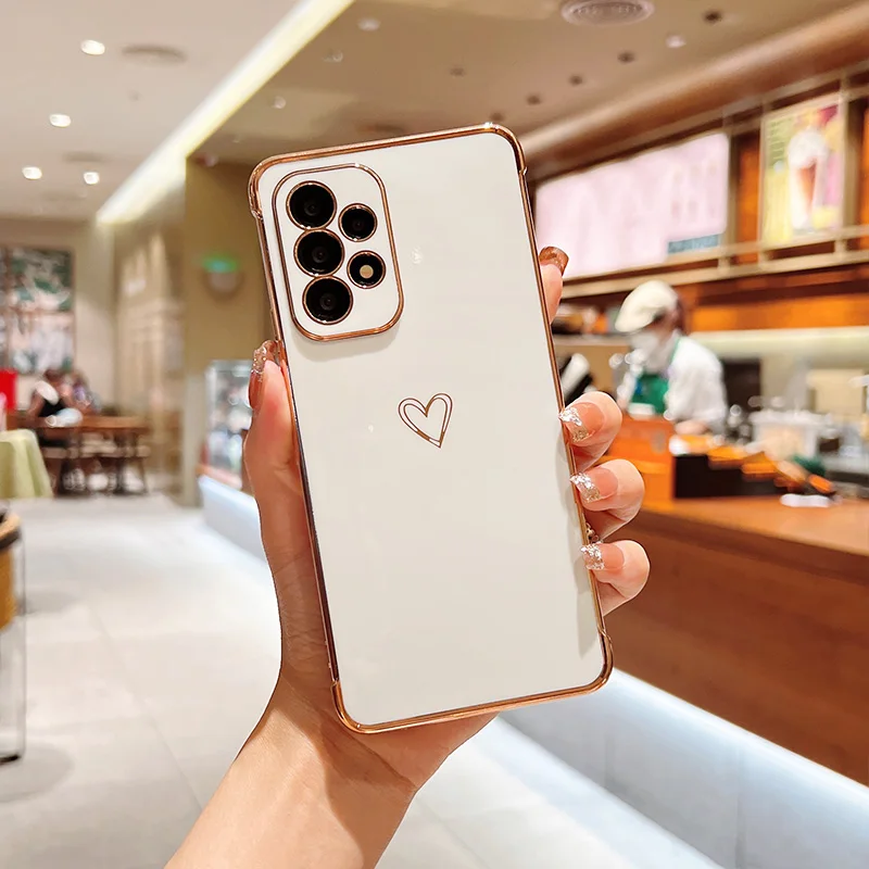 Color: MULTI, Compatible-Phone Models: For iPhone 8 Plus, Ships From: CHINA - Electroplating Love Heart Phone Case For Samsung Galaxy S25 S24 Ultra S23 S22 A13 A14 A52 A53 Protect Lens Shockproof Back Cover