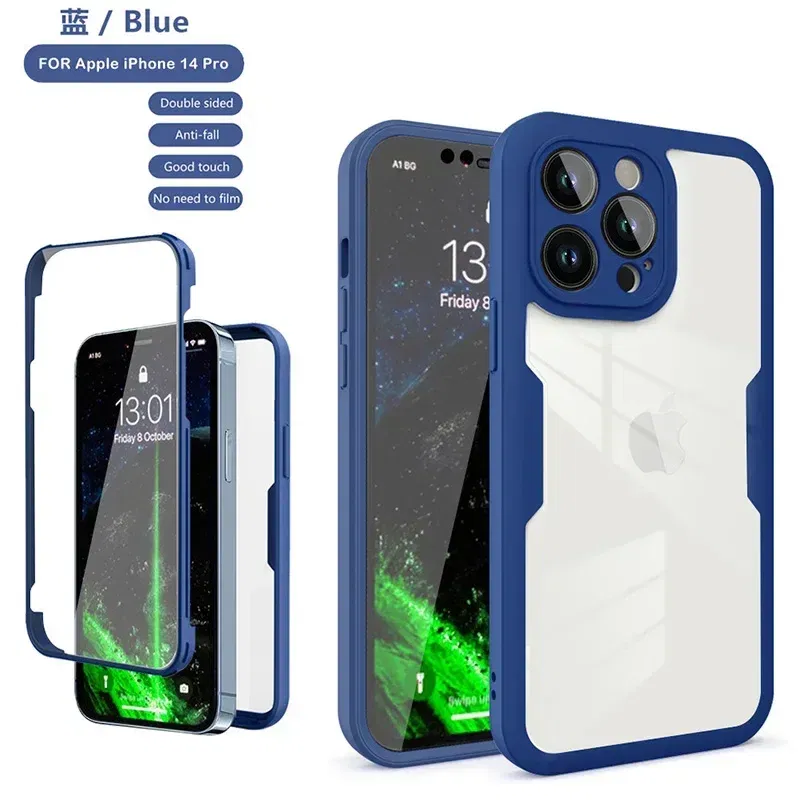 Color: Ivory, Compatible-Phone Models: For iPhone 13 Mini, Ships From: CN - Clear 360 Full Wrap Phone Case For iPhone 17 Pro Max 16 15 14 13 12 11 SE2/SE3 Xr Xs 8 Plus Film With Lens Protection Back Cover