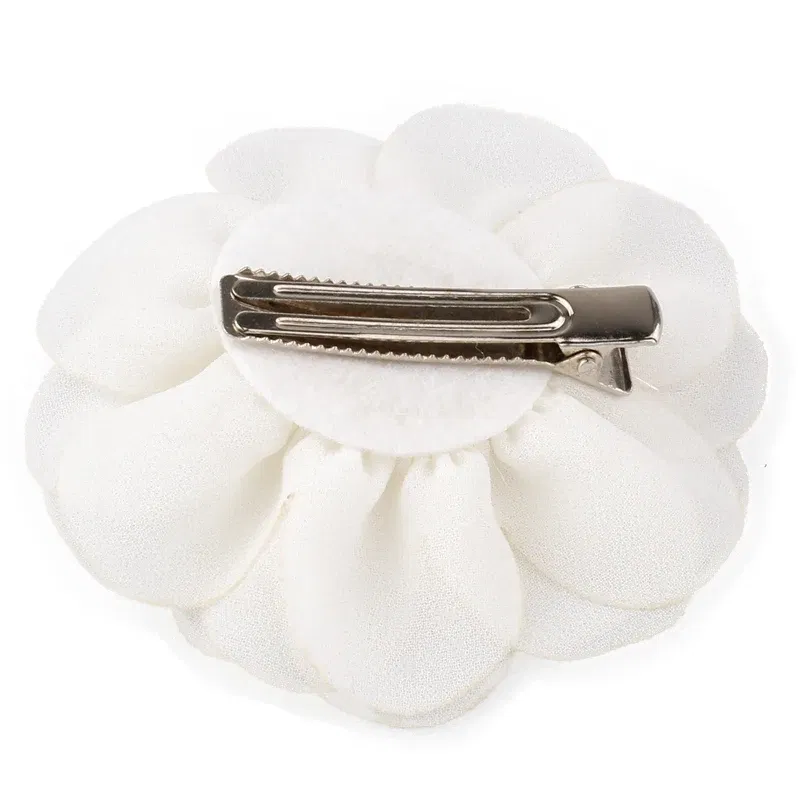 Color: PURPLE - 1PC 10CM 3.8" Big Chiffon Flowers Hair Clips Hairpins Handmade Artificial Rolled Rose Fabric Flower For Girls Head Accessories