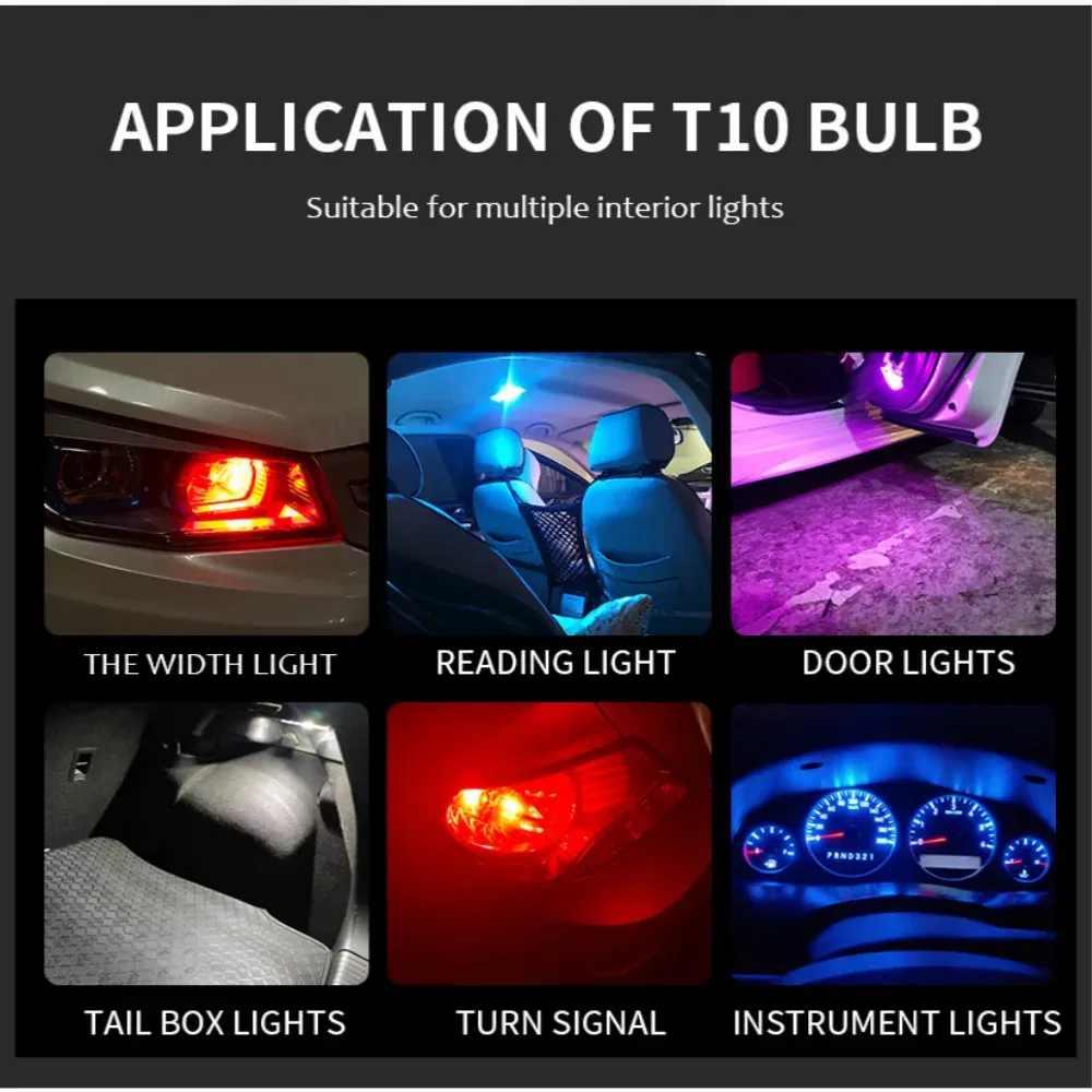 Emitting Color: WHITE - 1X Diffuser Covered 350LM T10 W5W LED Car Clearance Lights Reading Lamp Auto Vehicle Dome Door Bulb Accessories Pure White 6000K
