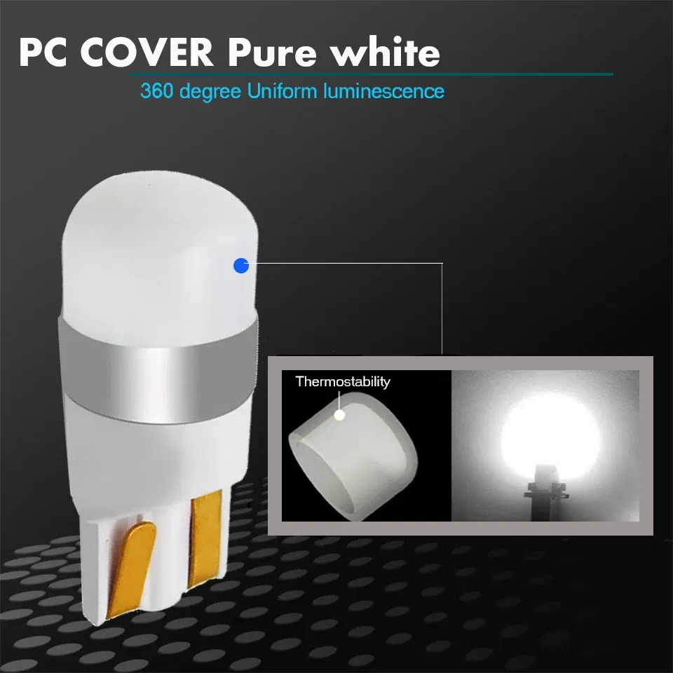 Emitting Color: WHITE - 1X Diffuser Covered 350LM T10 W5W LED Car Clearance Lights Reading Lamp Auto Vehicle Dome Door Bulb Accessories Pure White 6000K