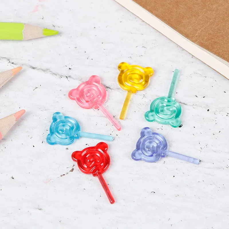 Color: Dark Khaki - 6Pcs 1:12 Scale Doll Accessories Bear Shape Lollipop Simulation For Dollhouse Miniature Toy Doll Mini Resin Food Kitchen Gift