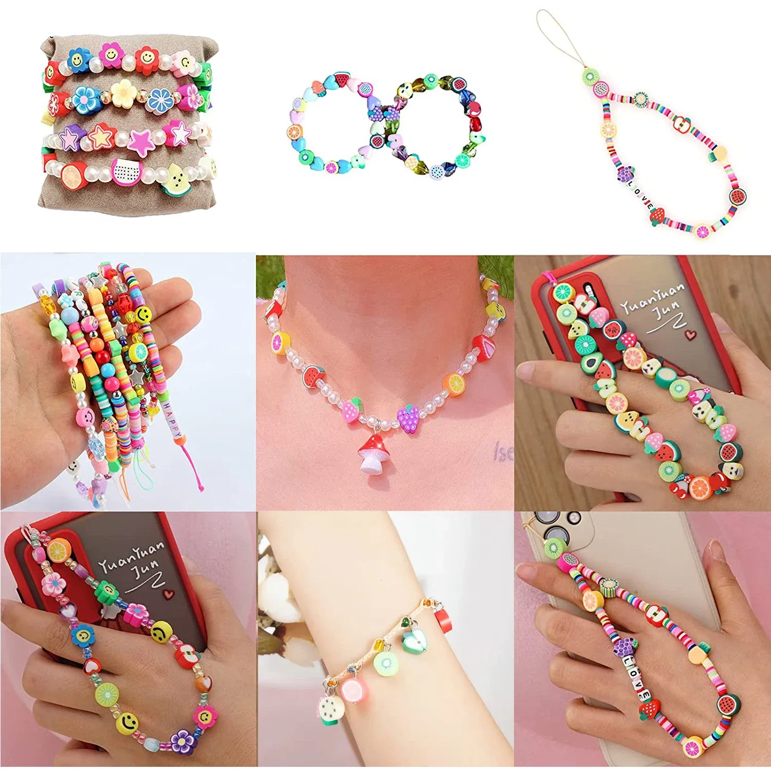 Color: other, Item Diameter: 6mm - 16Inch/Line 6mm Colorful Flat Round Polymer Clay Beads Loose Spacer Beads for DIY Jewelry Making Bracelet Necklace Accessories