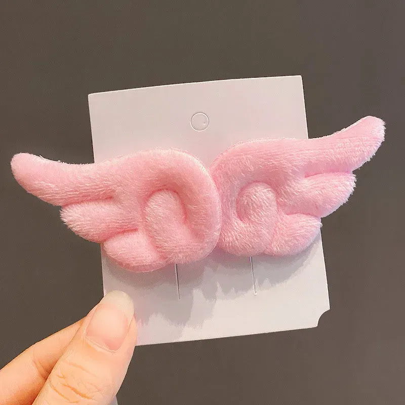 Color: Lavender - Angel Wing Hair Clips for Women Girls Plush Hairpin Kids Cute Cartoon Hair Clip Pins Hairgrip Christmas Hair Accessories