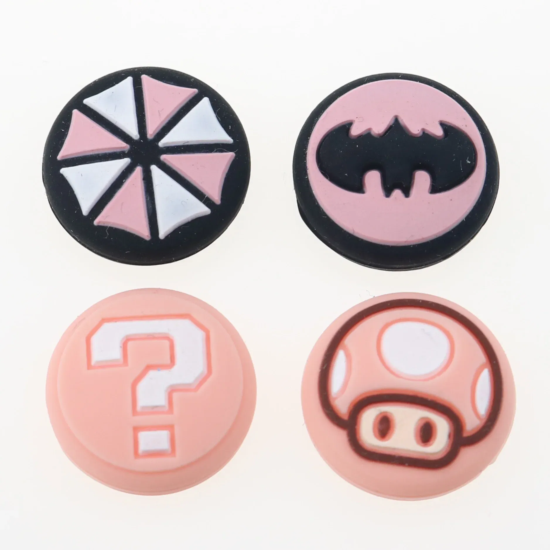 Color: Silver - 2pcs Cherry Pink Lemon For Nintendo Switch Lite OLED Analog Thumb Grip Nintend Swith Joy Con JoyCon Controller Joystick Cap Game