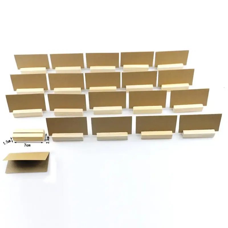 Color: WHITE - 10/12/20Pcs Wooden Photo Stand Business Card Holder Rectangle Card Clip Picture Holder Handmade Picture Frame for Home Office