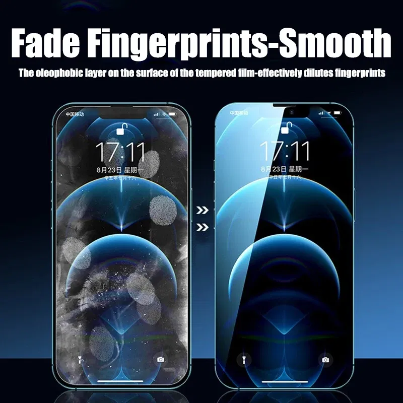 Color: PURPLE, Bundle: 4 pieces - 4PCS Tempered Glass For iPhone 15 Pro Max 14 Pro 11 12 13 14 PRO MAX Screen Protector Glass For iPhone 15 14 Plus 13 12 Mini