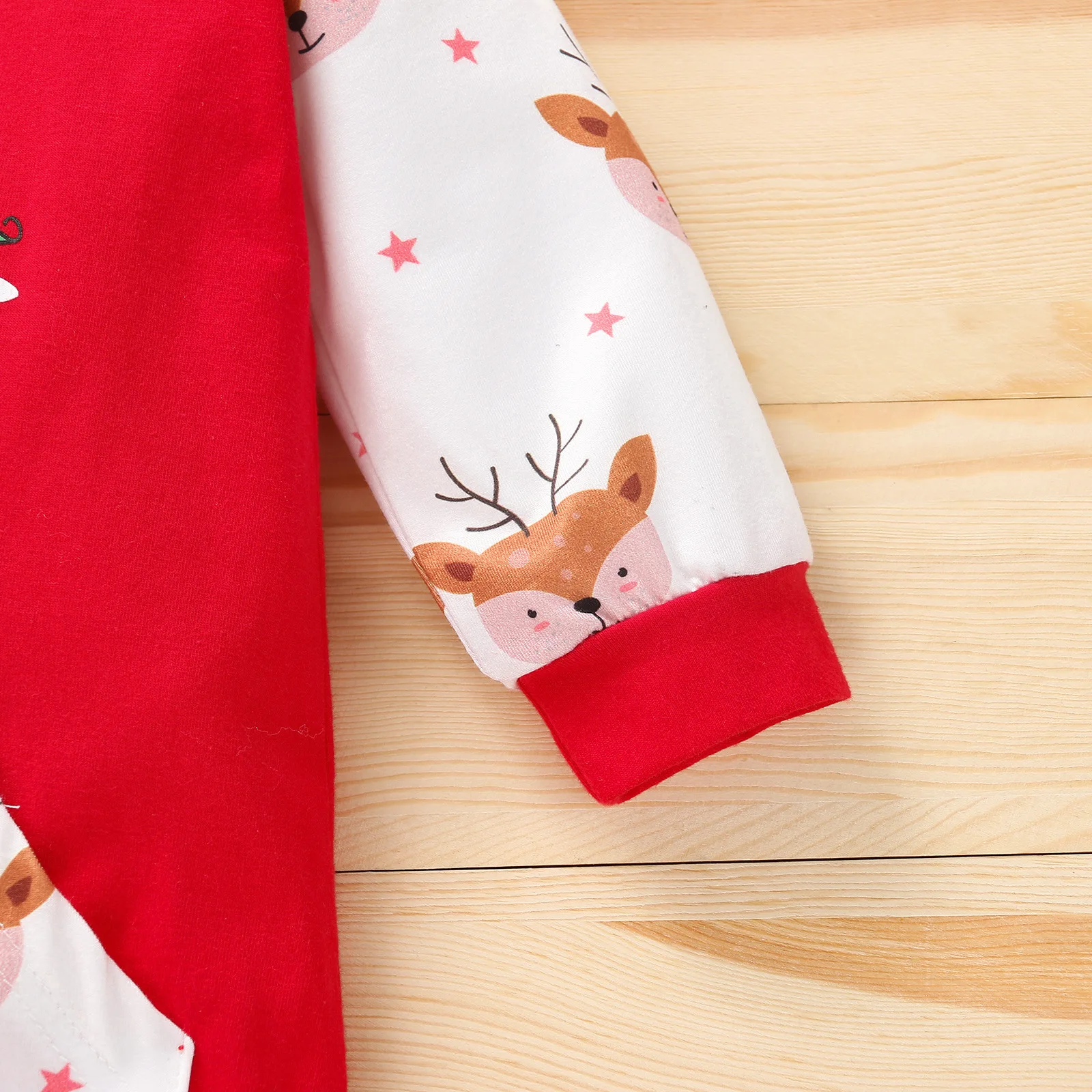 Color: Red, Kid Size: 12M - Autumn Baby Girl Deer Print Christmas Jumpsuit Long-Sleeved Front Patch Pocket Hooded Jumpsuit