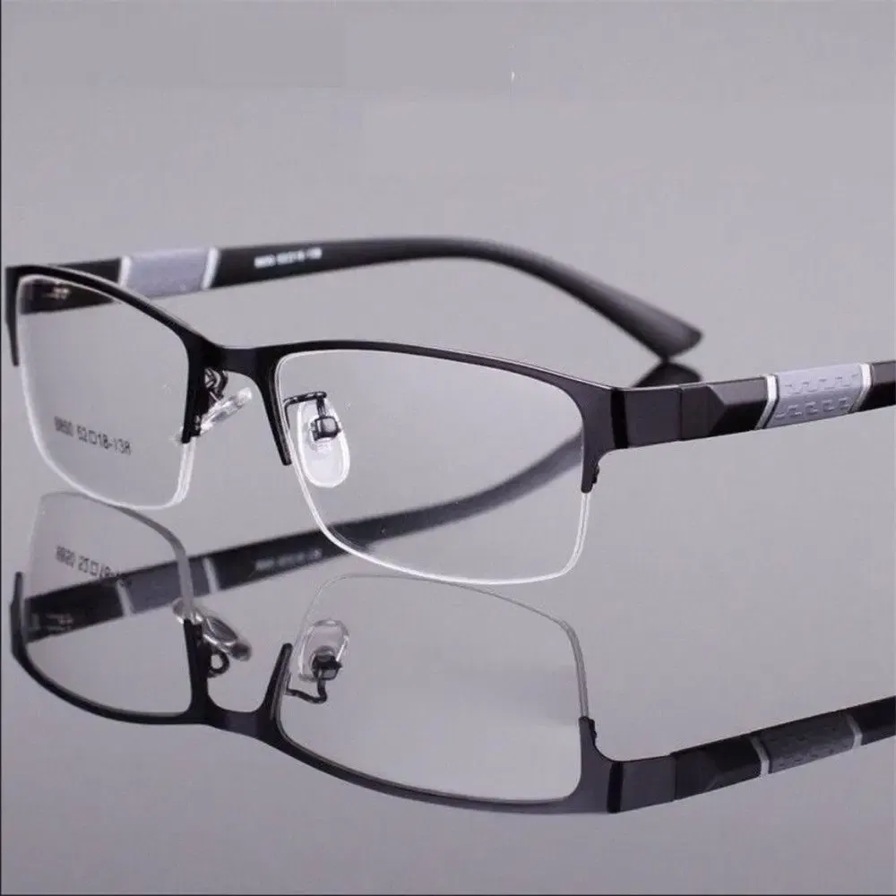 Frame Color: WHITE, Eye Prescription: +150 - Metal Anti-blue Light Reading Glasses Farsighted Eyeglasses Men Business Eyewear Diopter 0 +1.0 +1.5 +2.0 +2.5 +3.0 +3.5 +4.0