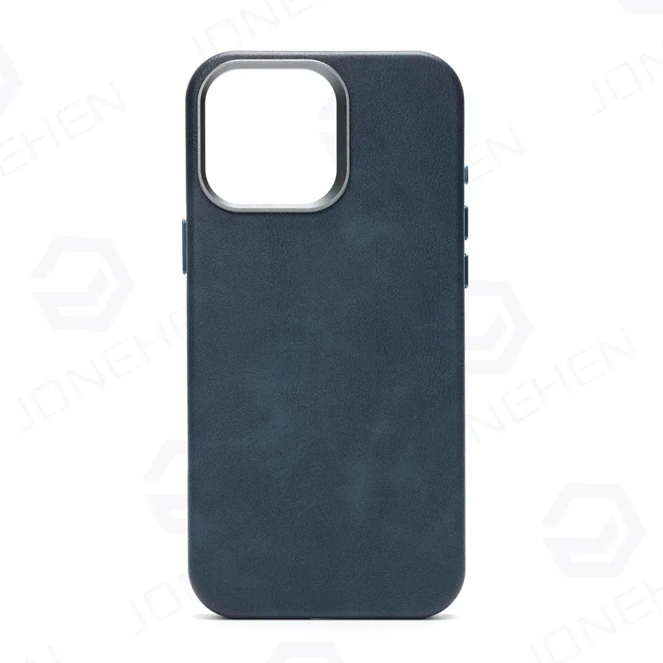 Color: Brown, Material: Microfiber - High-end Retro Oil Wax Pattern Magnetic For Magsafe Leather Case For iPhone Air 15 14 Plus 13 16 17 Pro Max Camera Button Cover