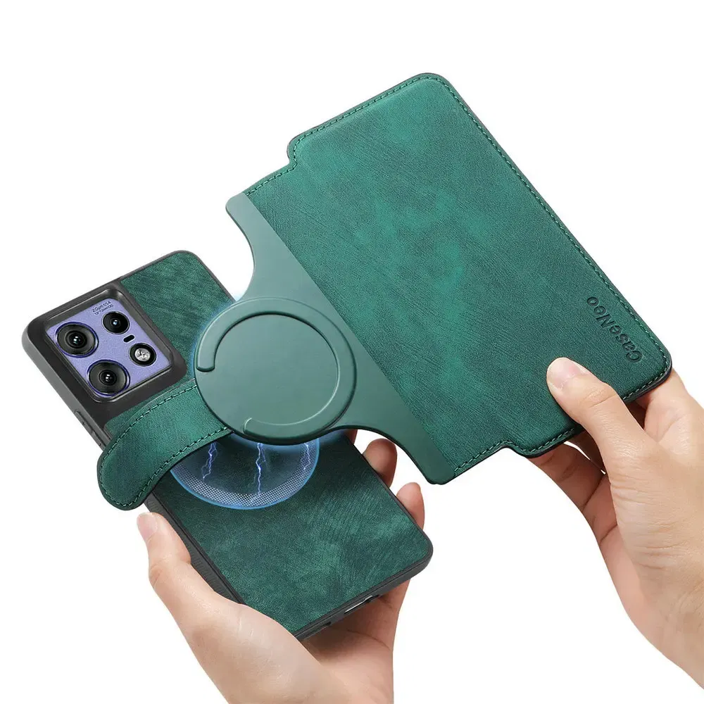 Color: Brown, Material: Leather - Edge 50 60 Fusion 5G Flip Case For Motorola Edge 60 Pro 2In1 Detachable Leather Wallet Funda Moto Edge 50 Neo 60 Pro S50 Cover